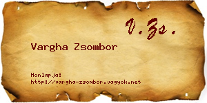 Vargha Zsombor névjegykártya